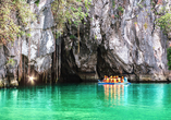 Besichtigen Sie den längsten schiffbaren unterirdischen Fluss im Puerto-Princesa-Subterranean-River-Nationalpark.
