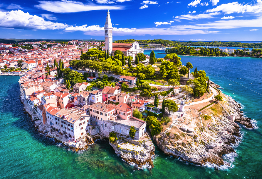 Luftpanorama der Altstadt von Rovinj