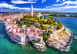 Luftpanorama der Altstadt von Rovinj