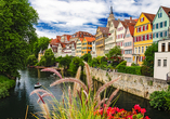 Die Neckarfront von Tübingen mit Hölderlinturm