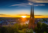 Die Chemnitzer Kirchen sind bei Sonnenuntergang magisch anzusehen.
