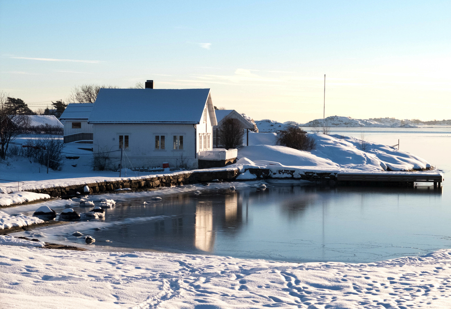 Das norwegische Kristiansand im Winterkleid