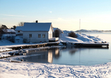 Das norwegische Kristiansand im Winterkleid