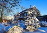 Außenansicht vom BE BIO Hotel be active in Tönning im Winter