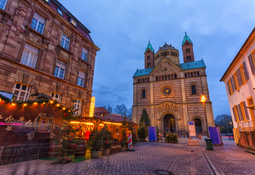 Weihnachtsmarkt vor dem Dom zu Speyer