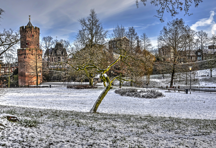 Der Kronenburg Park in Nijmegen lädt zu jeder Jahreszeit zu schönen Spaziergängen ein.
