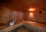 In der Sauna finden Sie Ruhe und Entspannung.