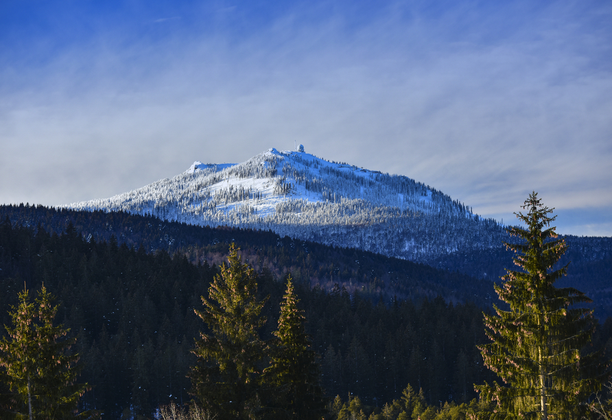 Wunderschöner Blick auf den Großen Arber, den höchsten Berg des Bayerischen Waldes