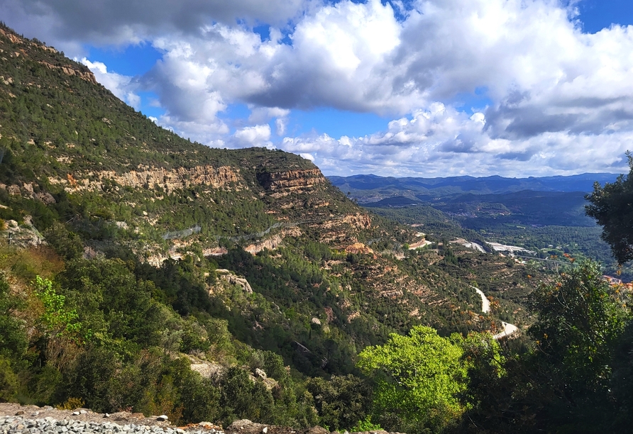 Auf Ihrem Weg zum Kloster Montserrat genießen Sie großartige Ausblicke.