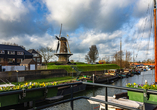 Besuchen Sie die historische Windmühle im idyllischen Gorinchem.