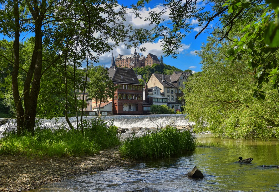 Malerischer Blick auf die Universitätsstadt Marburg