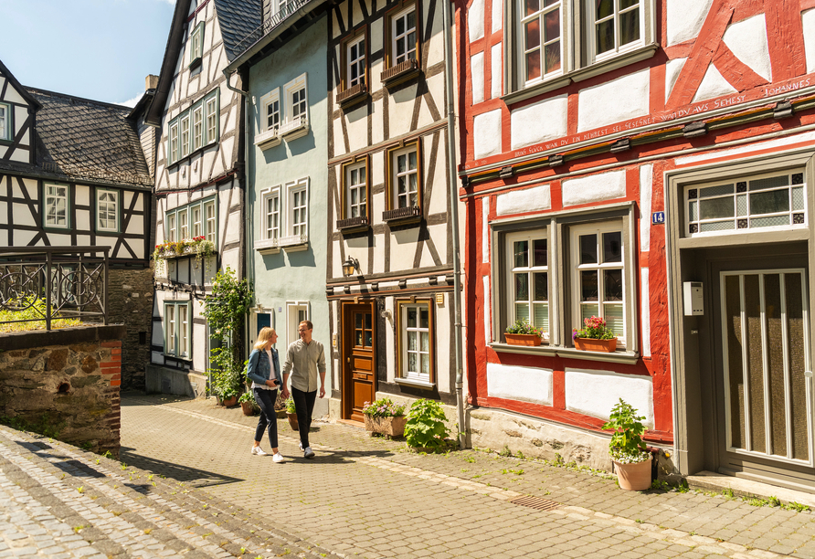 Schlendern Sie durch die malerische Wetzlarer Altstadt mit ihren vielen schönen Fachwerkhäusern.