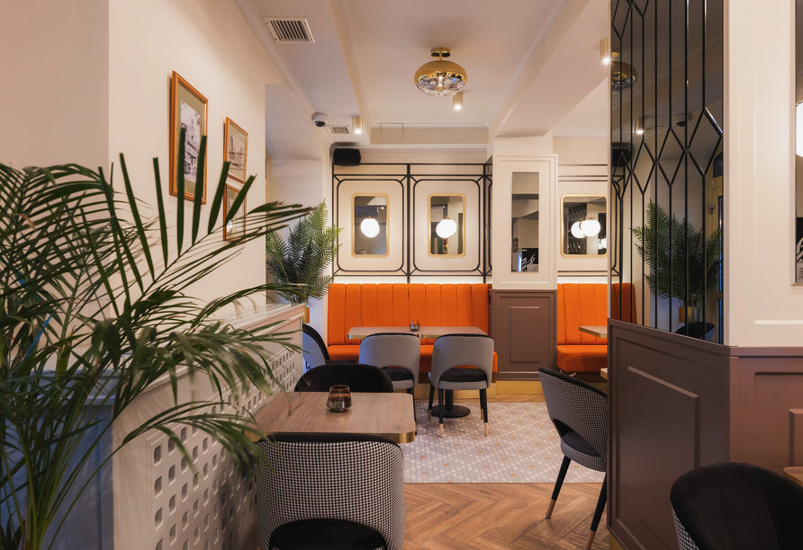 Das einladende Café29 im Hotel Villa Herkules