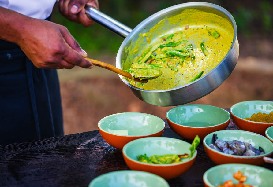 Freuen Sie sich auf einen typisch sri-lankischen Kochkurs mit Verkostung.