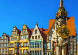 Der Bremer Roland symbolisiert für die Freiheiten und Rechte der Stadt.