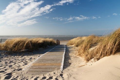 Der lange Strandabschnitt auf Langeoog bietet sich ideal für einen langen Spaziergang an.