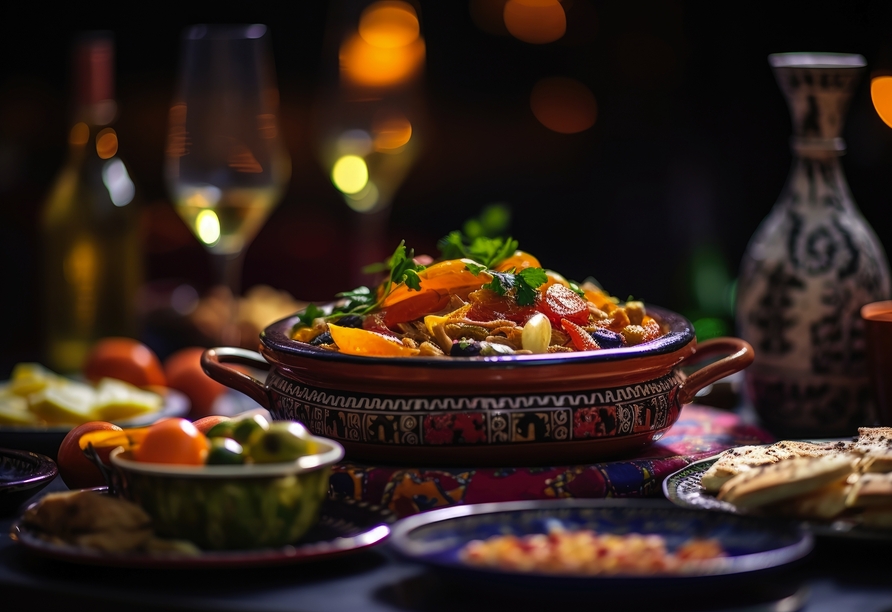 Probieren Sie sich durch die leckere marokkanische Küche.