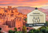 Willkommen in Marokko! Hier können Sie sich auf Kasbahs, unter anderem in Aït-Ben-Haddou freuen.