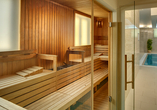 In der Finnischen Sauna des Hotels finden Sie Ruhe und Erholung.