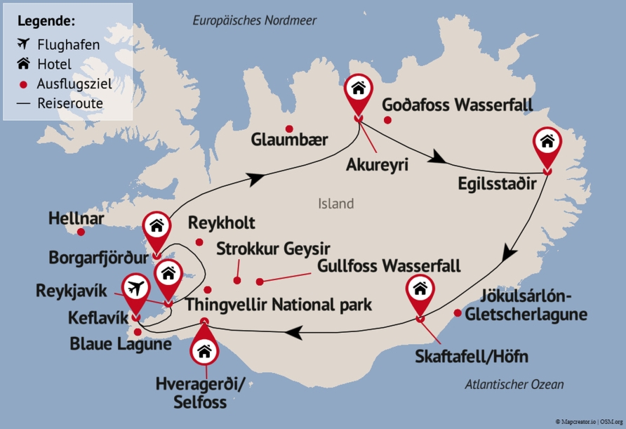 Reisezielkarte