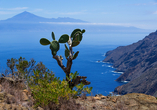 Auf der Insel La Gomera können Sie den Teide auf der Insel Teneriffa sehen.