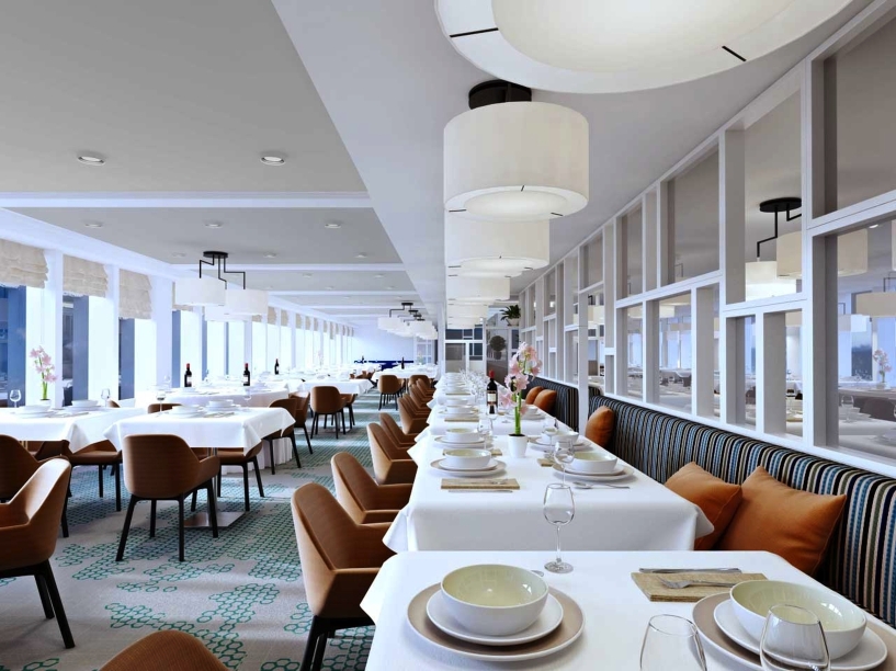 Genießen Sie kulinarische Highlights im hellen Restaurant an Bord der Asara.