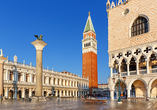 Freuen Sie sich auf den eindrucksvollen Markusplatz in Venedig.