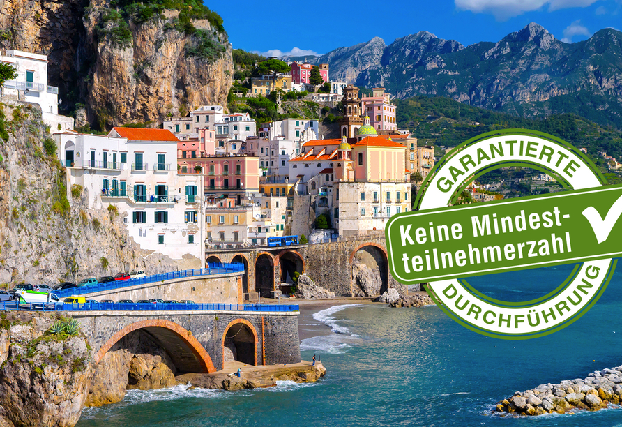 Während Ihrer Minikreuzfahrt haben Sie freie Zeit in Amalfi.