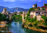 Ein Ganztagesausflug führt Sie nach Bosnien und Herzegowina, nach Mostar mit der Brücke Stari Most.