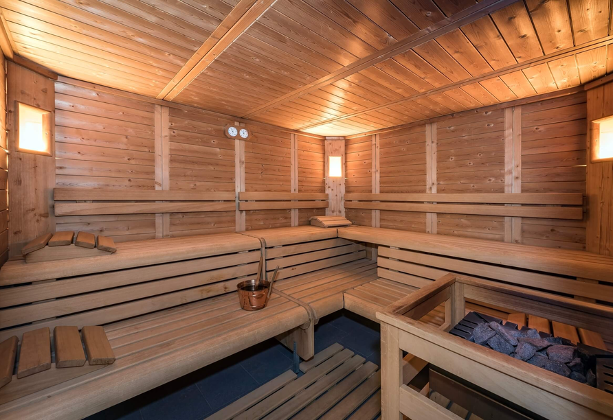 In der hoteleigenen Sauna können Sie entspannen.