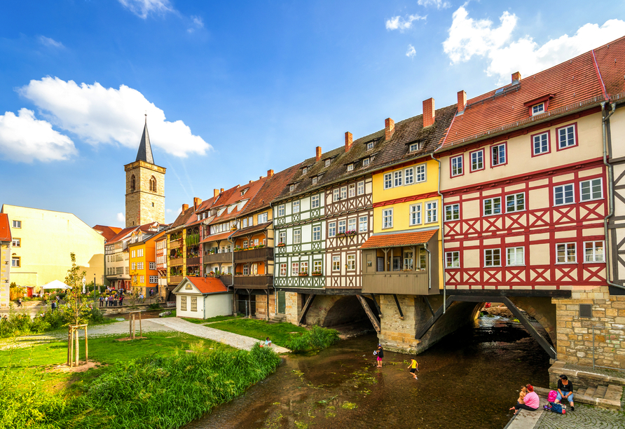 Bestaunen Sie die Krämerbrücke in Erfurt.