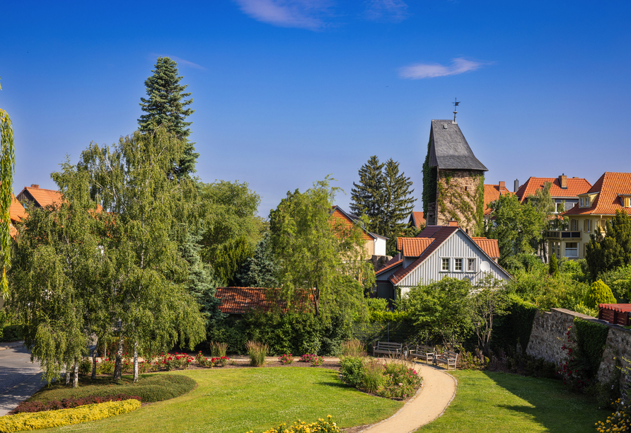 in den Parkanlagen von Wernigerode können Sie jederzeit spazieren und entspannen.