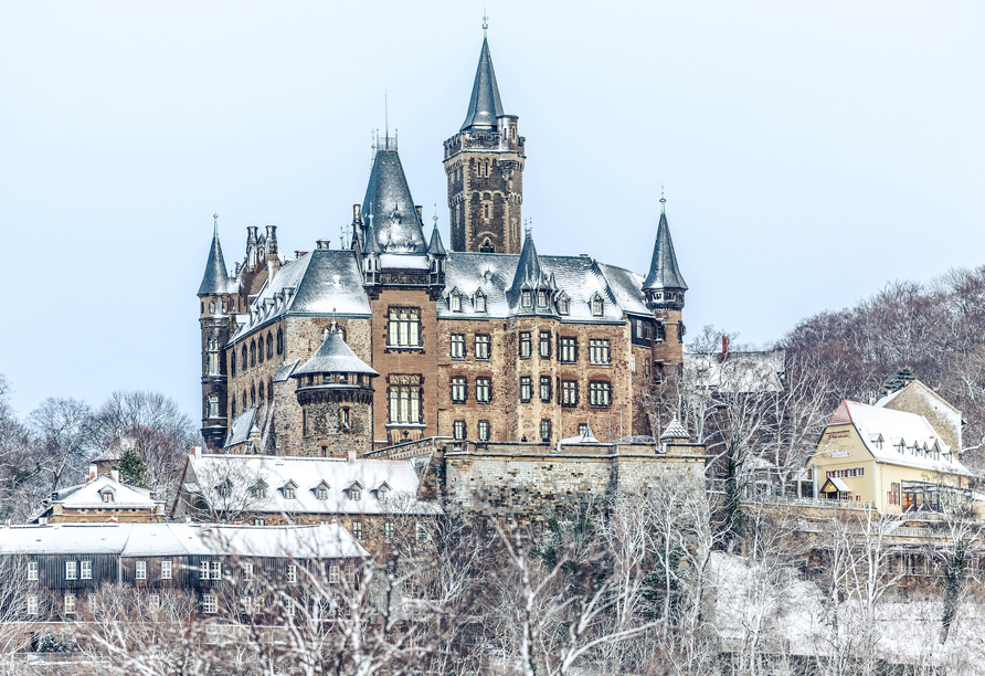 Machen Sie einen Ausflug zum prächtigen Schloss Wernigerode. 