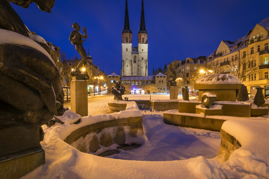 Ein Besuch der Stadt Halle (Saale) ist auch im Winter lohnenswert.
