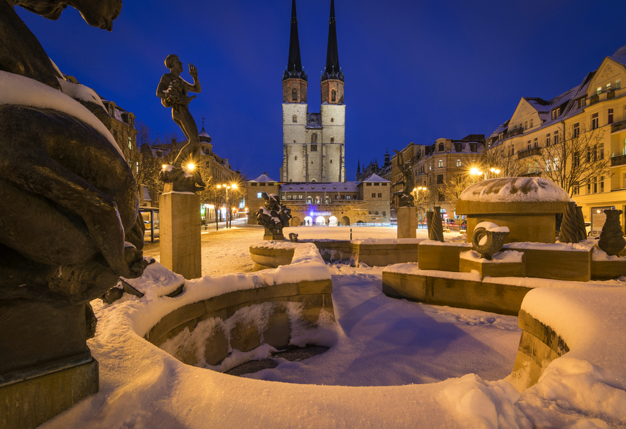 Ein Besuch der Stadt Halle (Saale) ist auch im Winter lohnenswert.