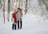 Der Bayerische Wald lädt zu ausgedehnten, winterlichen Spaziergängen ein.