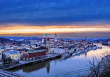 Besuchen Sie die winterliche Dreiflüssestadt Passau.