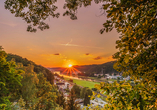 Sonnenuntergang im Elbtal bei Bad Schandau