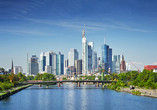 Bewundern Sie die eindrucksvolle Skyline von Frankfurt am Main.