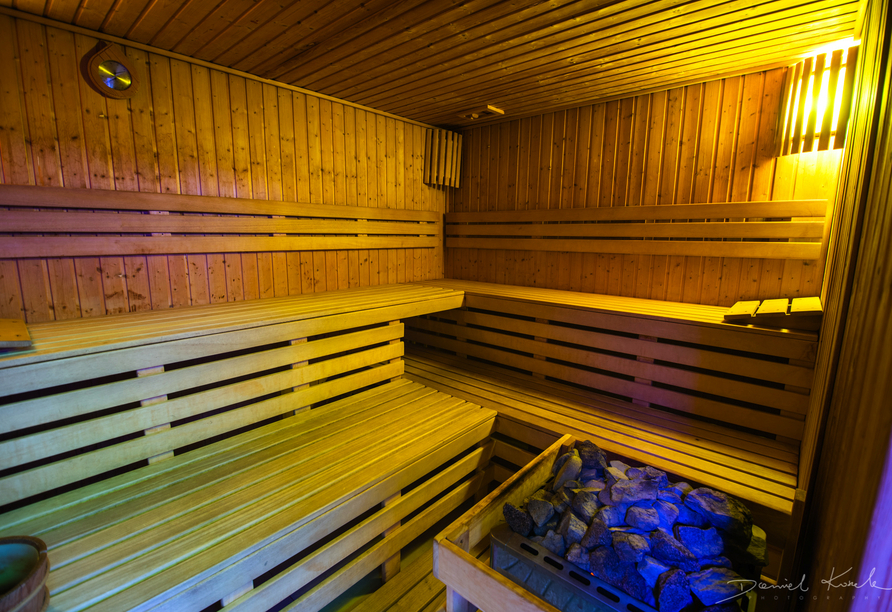 Entspannen Sie in der Sauna des Hotels.