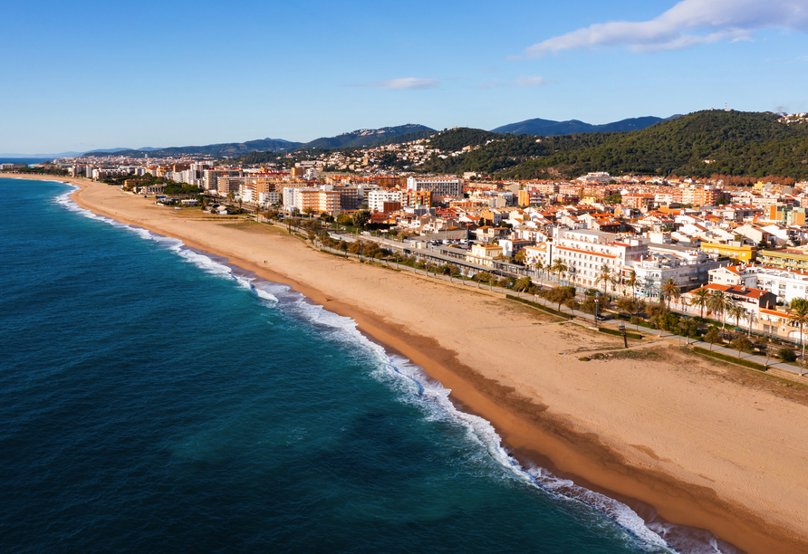 Ihr Urlaubsort Malgrat de Mar empfängt Sie mit herrlichem Sandstrand und klarem Wasser.