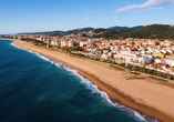 Ihr Urlaubsort Malgrat de Mar empfängt Sie mit herrlichem Sandstrand und klarem Wasser.