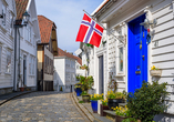 Spazieren Sie durch die niedlichen Gassen von Stavanger.