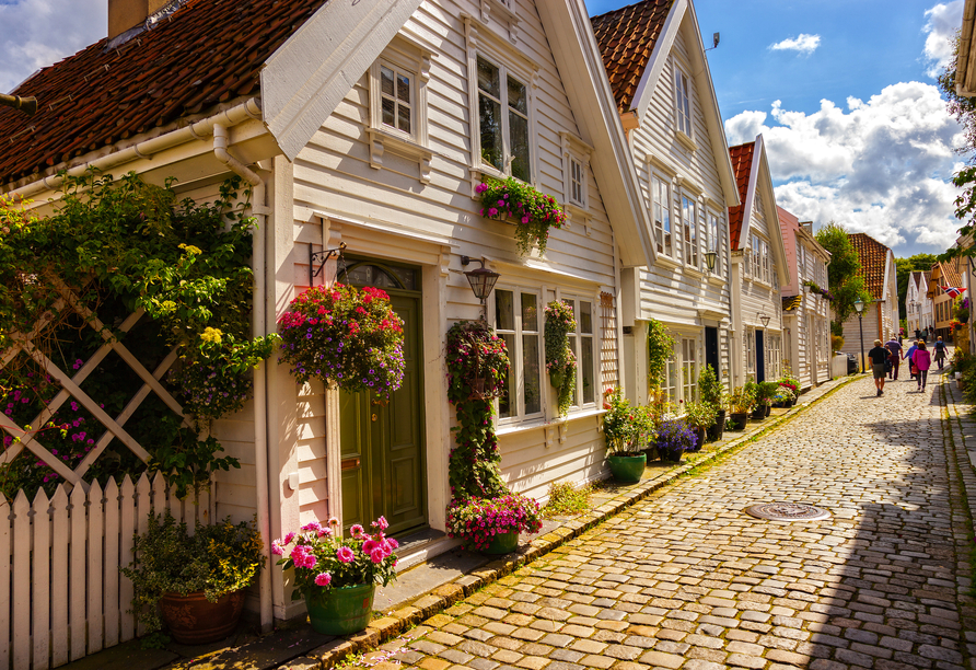 In der zauberhaften Altstadt von Stavanger fühlen Sie sich wie in einer Märchenwelt.