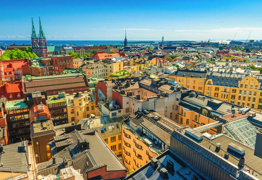 Panoramablick auf die finnische Hauptstadt Helsinki