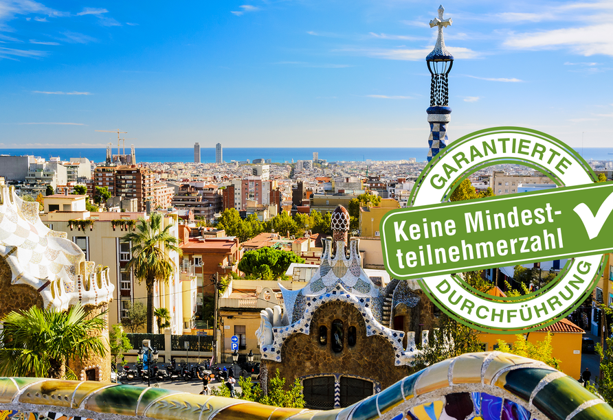 Der Park Güell, den Sie optional besuchen können, zählt zu den bekanntesten und beliebtesten Sehenswürdigkeiten Barcelonas.