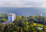 Luftaufnahme mit Landschaft vom Wyndham Garden Lahnstein Koblenz