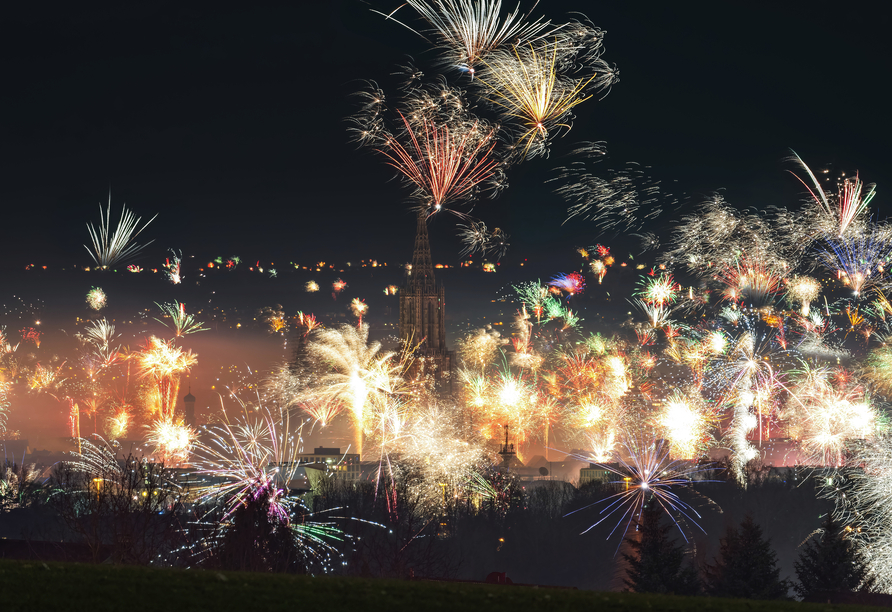 Vom Eselberg aus können Sie das Feuerwerk über Ulm am besten bestaunen.