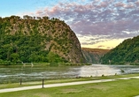 Ausblick vom Hotel Loreleyblick in St. Goar auf das Rheintal