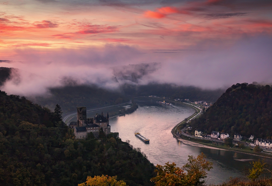 Atemberaubender Blick auf die Burg Katz in St. Goarshausen